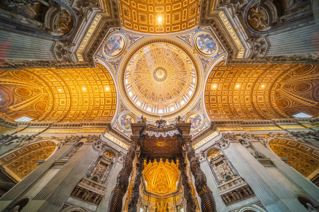 Interior of St Peters Basilica in the Vatican Rome